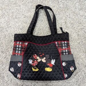 Disney Black & Red Quilted Mickey & Minnie Tote